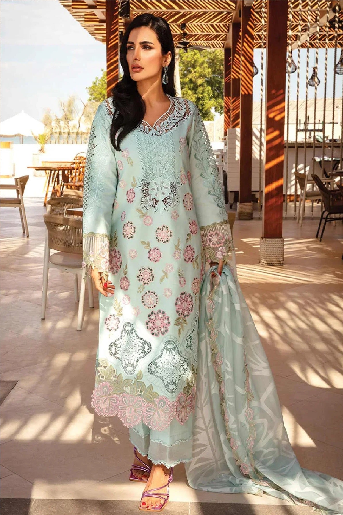 Rangrasia Luxury Lawn Collection "Aqwa Blue"