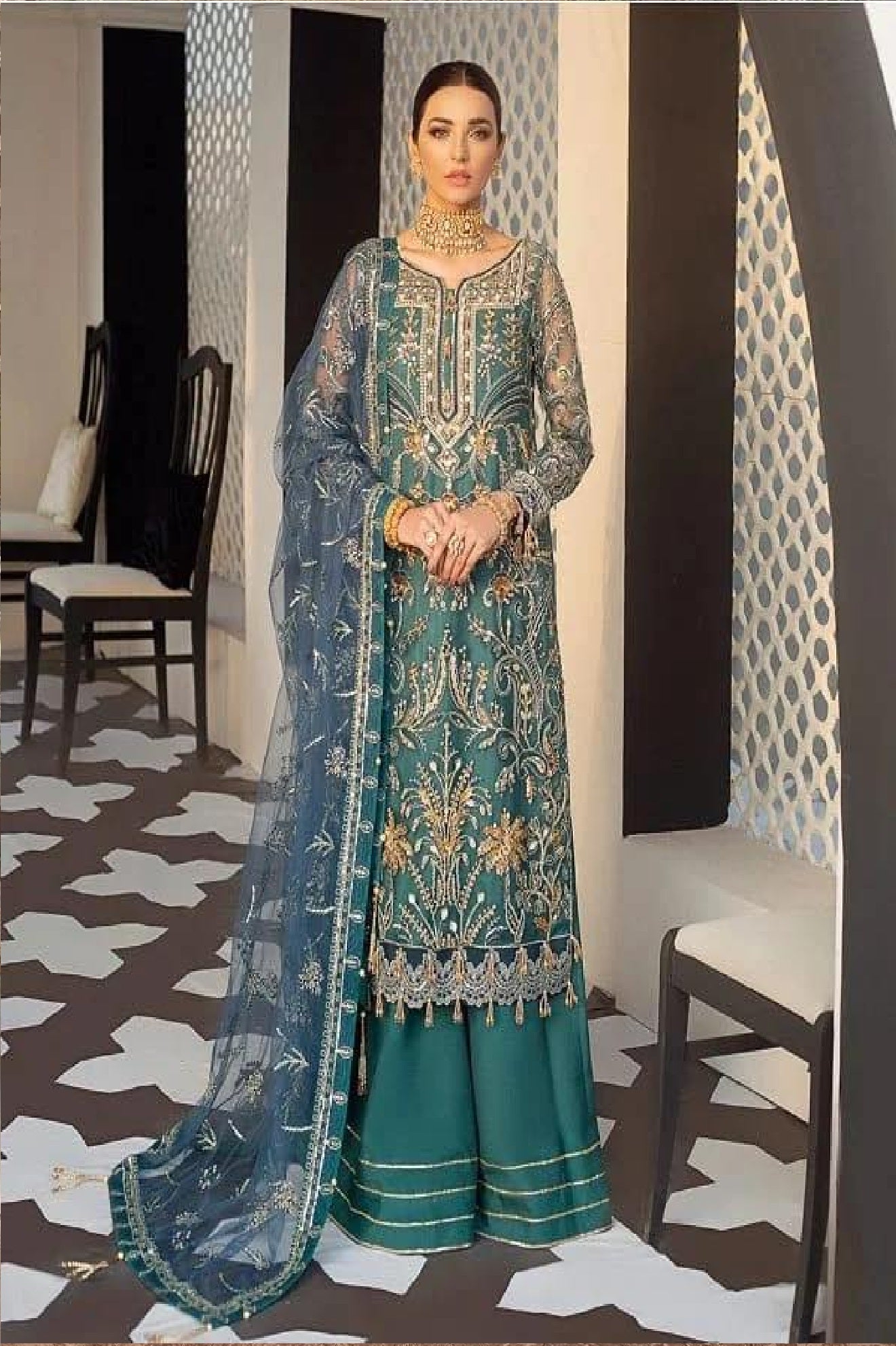 Gulal Exclusive Collection "Green Multi"