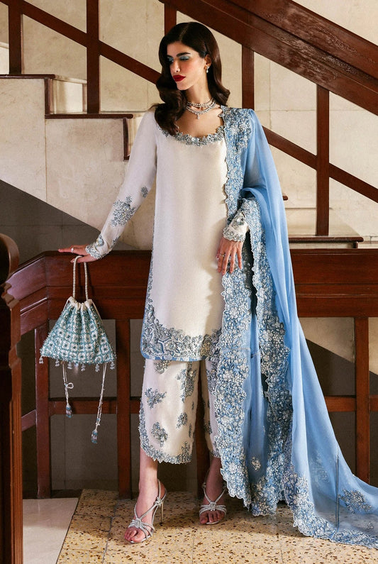 Hussain Rehar Luxury Sheesha Silk Embroidered Virelle