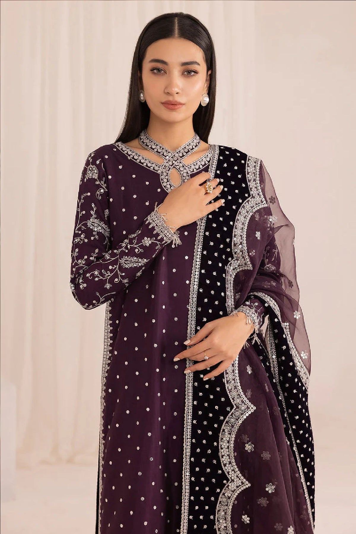 JAZMIN EMBROIDERED RAW SILK FORMALS "Purple"
