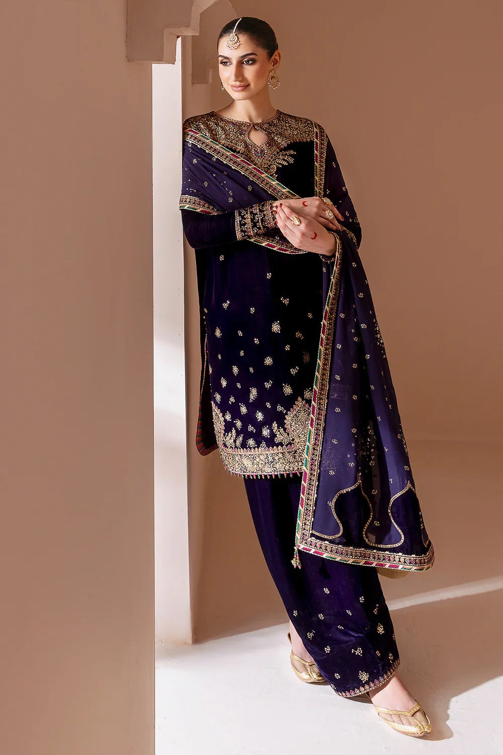 Jazmin Chandni Embroidered Velvet Collection D-08