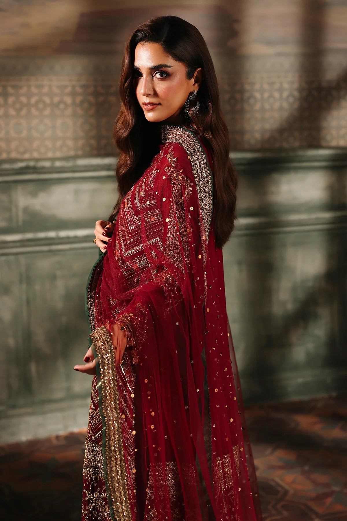 Charizma 𝐃𝐚𝐚𝐬𝐭𝐚𝐧-𝐞-𝐉𝐚𝐬𝐡𝐚𝐧 - Luxury Chiffon Red