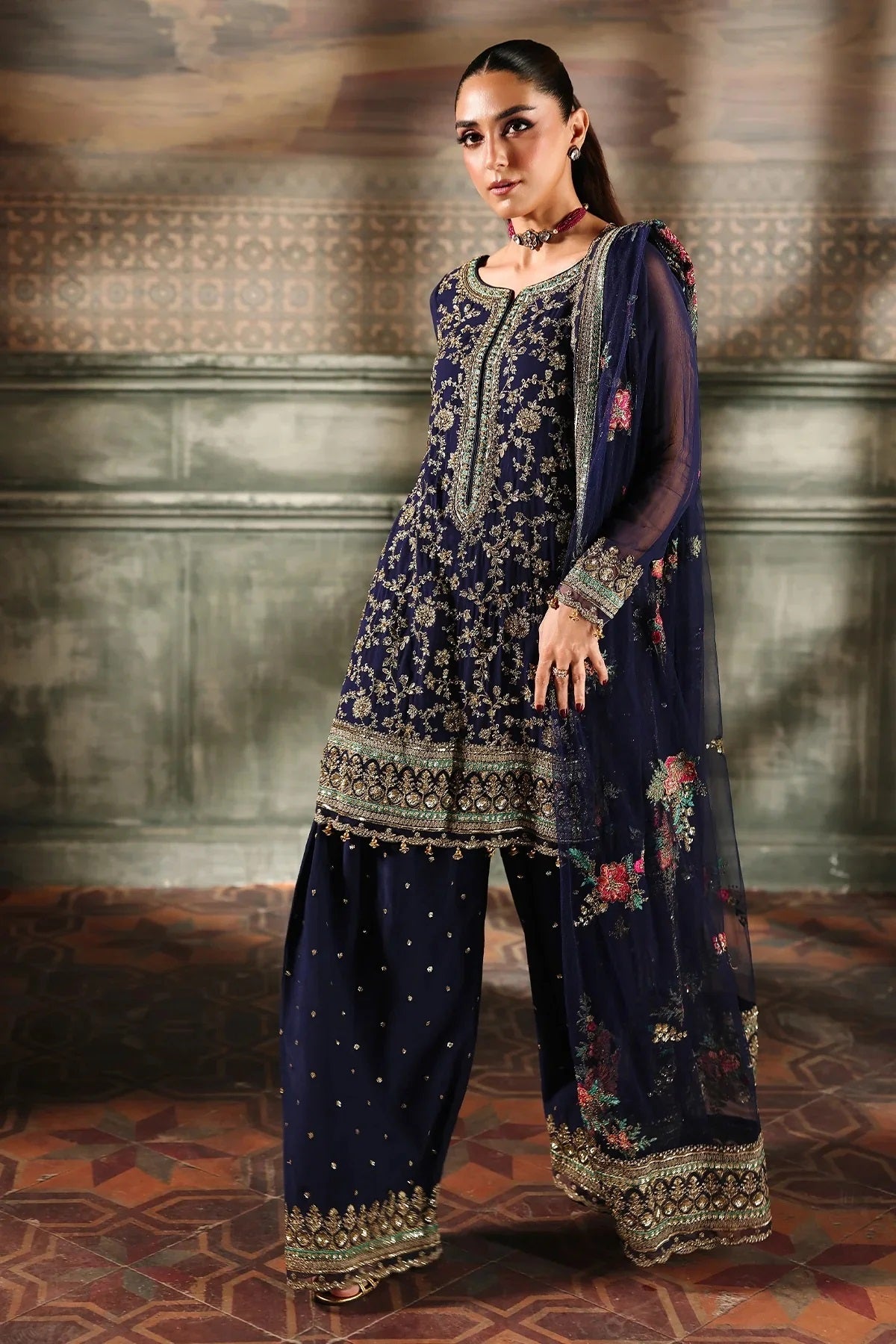 Charizma 𝐃𝐚𝐚𝐬𝐭𝐚𝐧-𝐞-𝐉𝐚𝐬𝐡𝐚𝐧 - Luxury Chiffon Blue