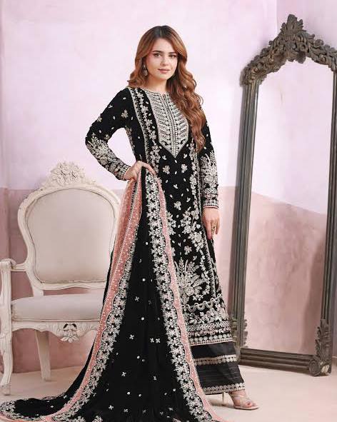 Aneelas Luxury Velvet Collection "Black Silver"