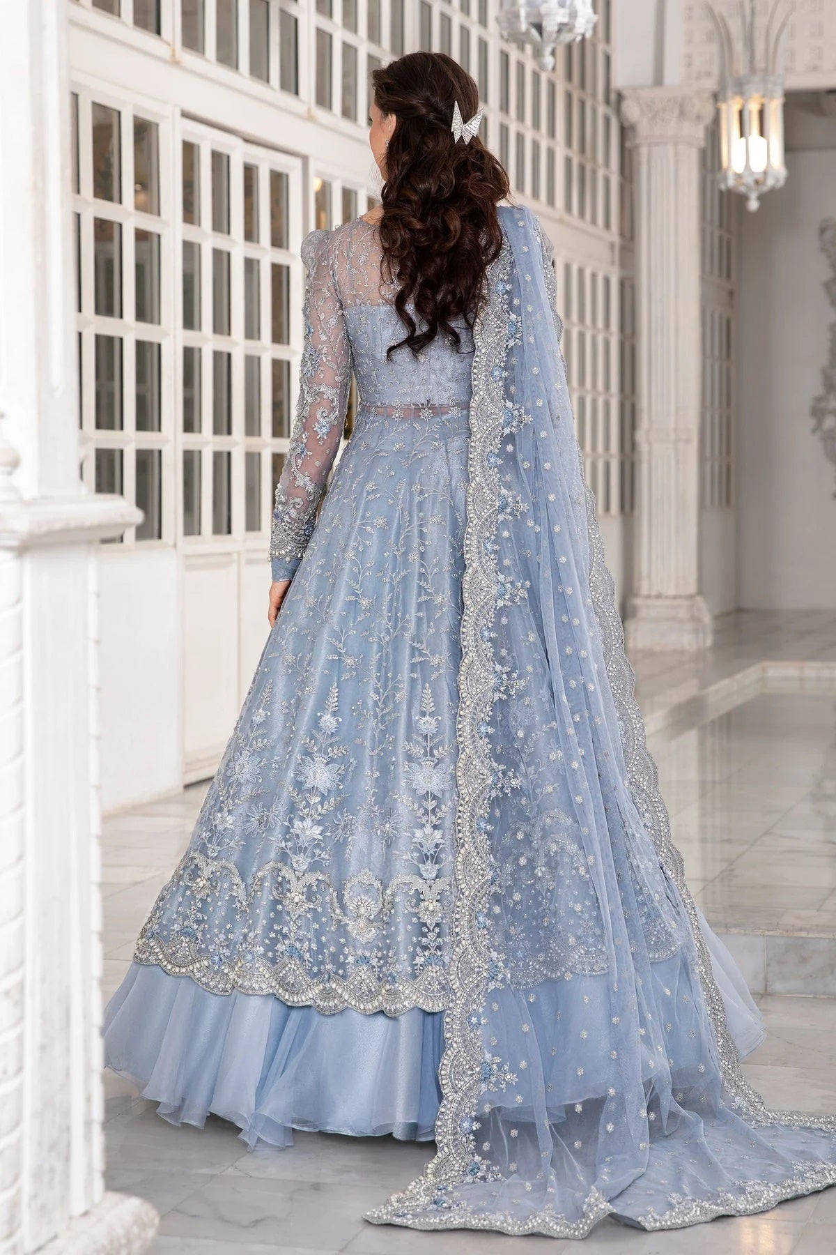 Maria B – Couture Ice Blue Maxi