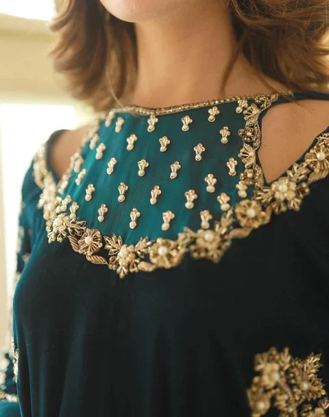 Afrozeh Luxury Velvet Collection "ZINC Gold"