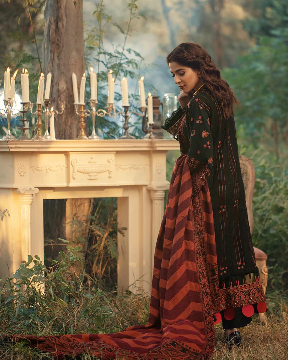 Maryam Hussain Luxury Lawn Collection " Black Multi"