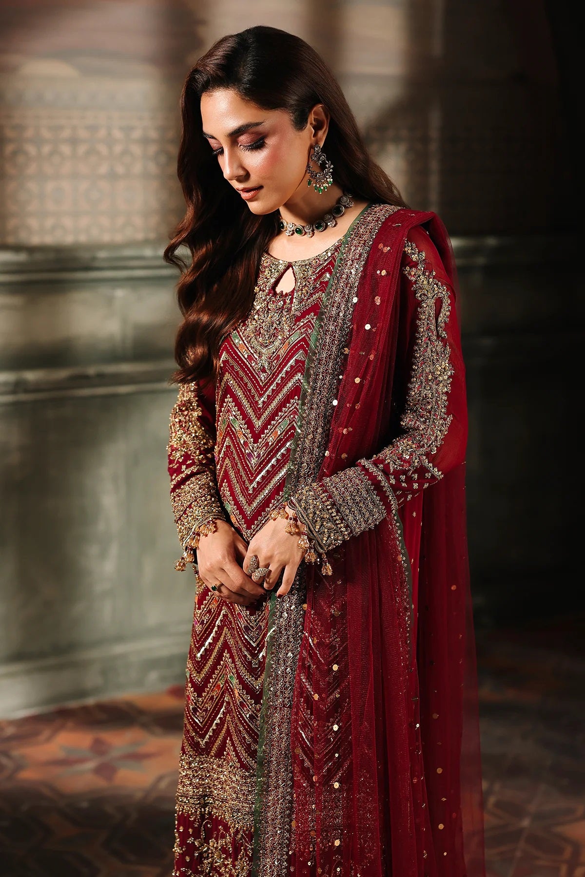 Charizma 𝐃𝐚𝐚𝐬𝐭𝐚𝐧-𝐞-𝐉𝐚𝐬𝐡𝐚𝐧 - Luxury Chiffon Red