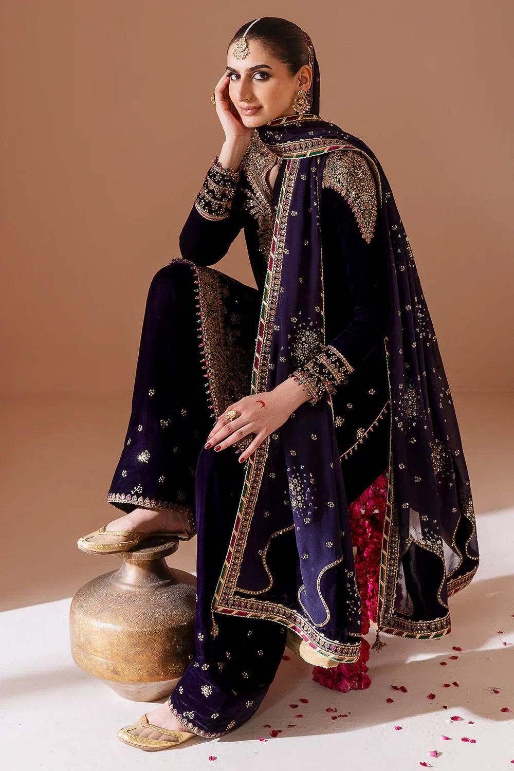 Jazmin Chandni Embroidered Velvet Collection D-08