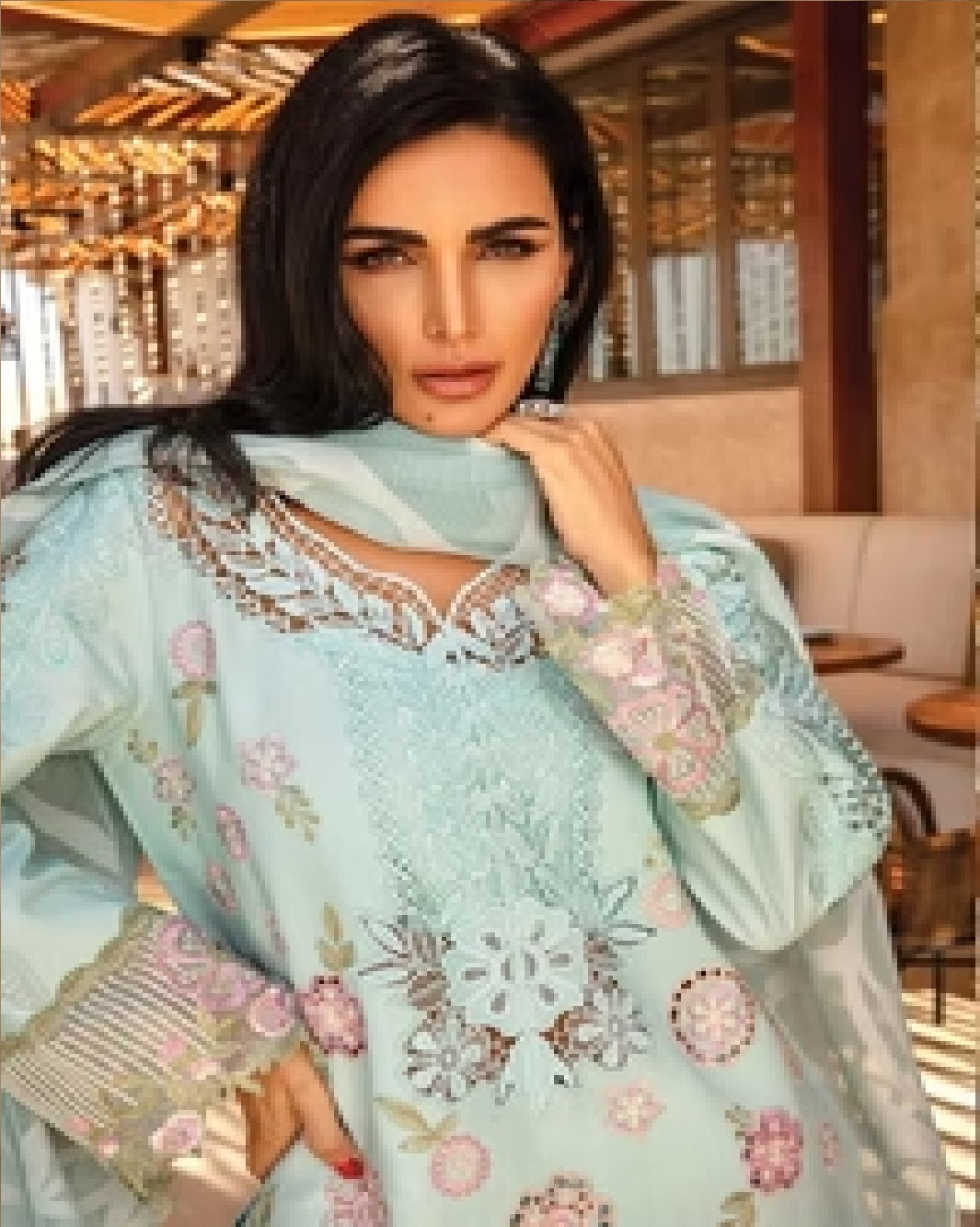 Rangrasia Luxury Lawn Collection "Aqwa Blue"