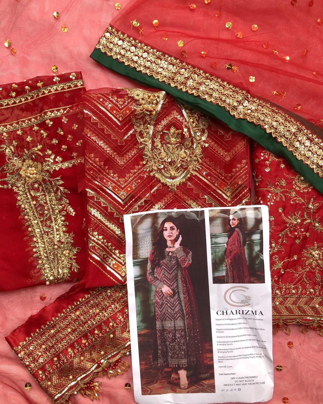 Charizma 𝐃𝐚𝐚𝐬𝐭𝐚𝐧-𝐞-𝐉𝐚𝐬𝐡𝐚𝐧 - Luxury Chiffon Red