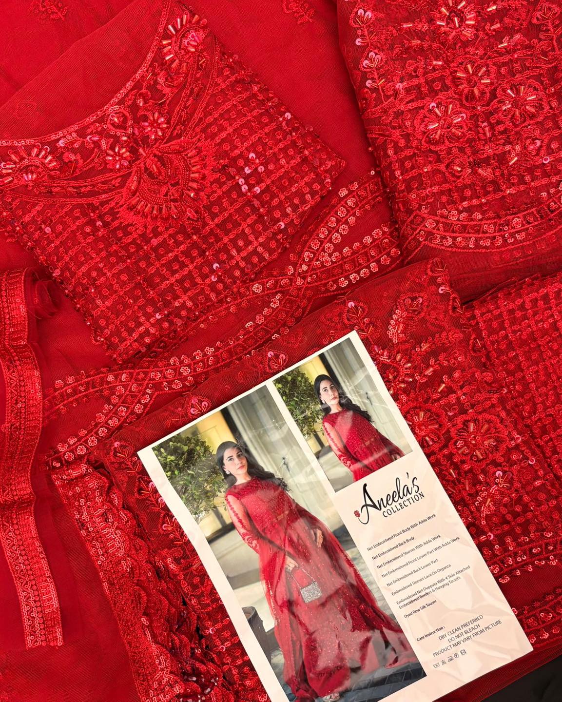 Aneelas Red Net Dress