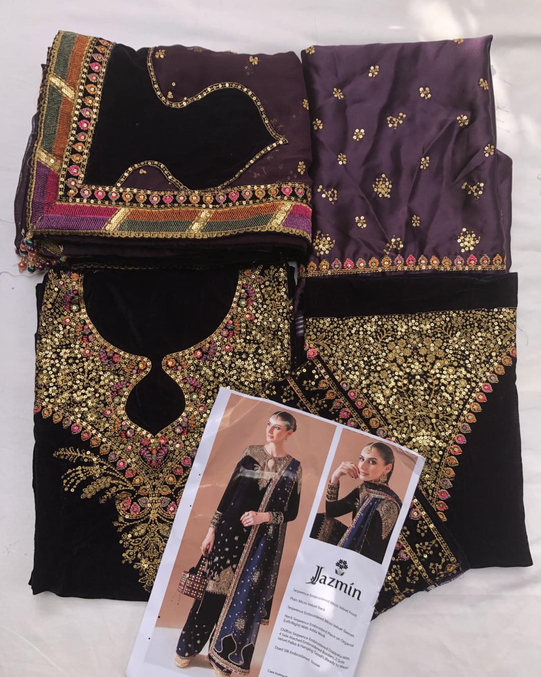Jazmin Chandni Embroidered Velvet Collection D-08