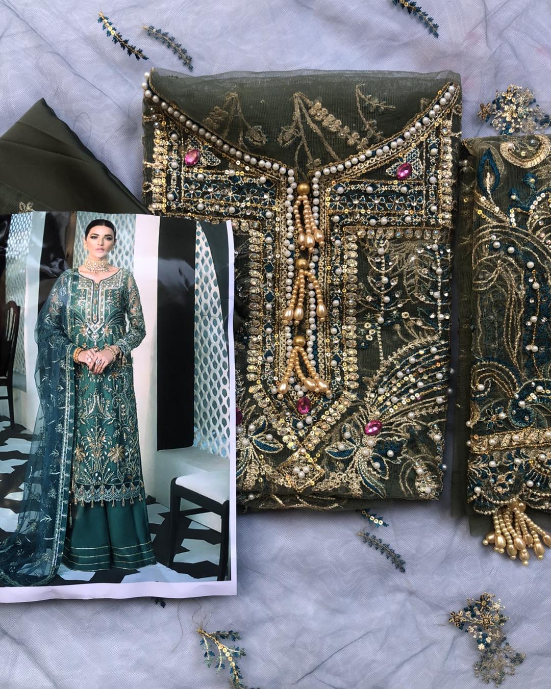 Gulal Exclusive Collection "Green Multi"