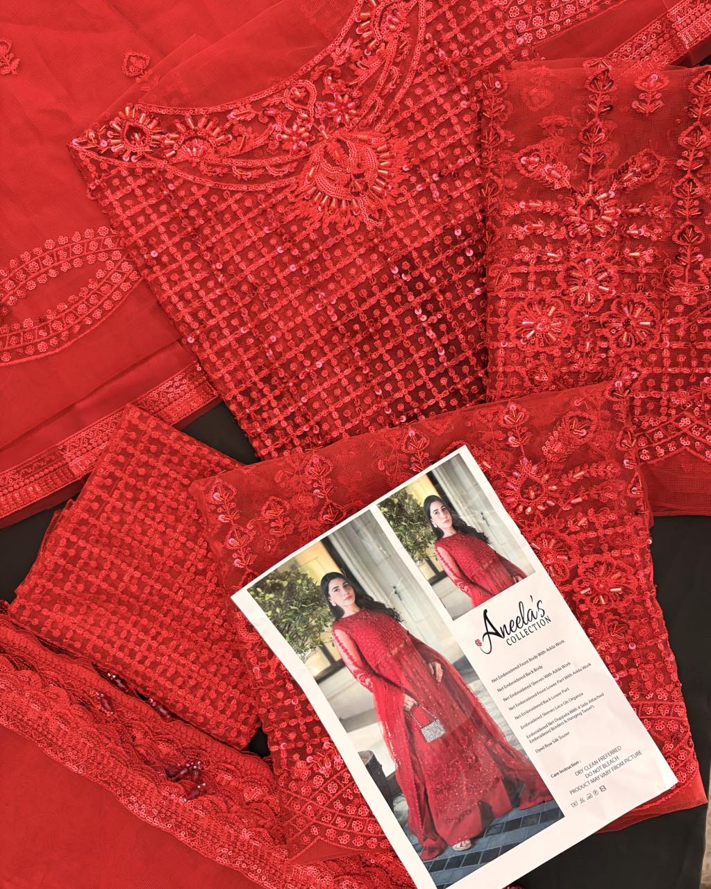 Aneelas Red Net Dress